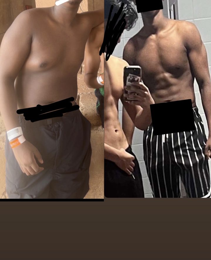 Client before and after physique transformation