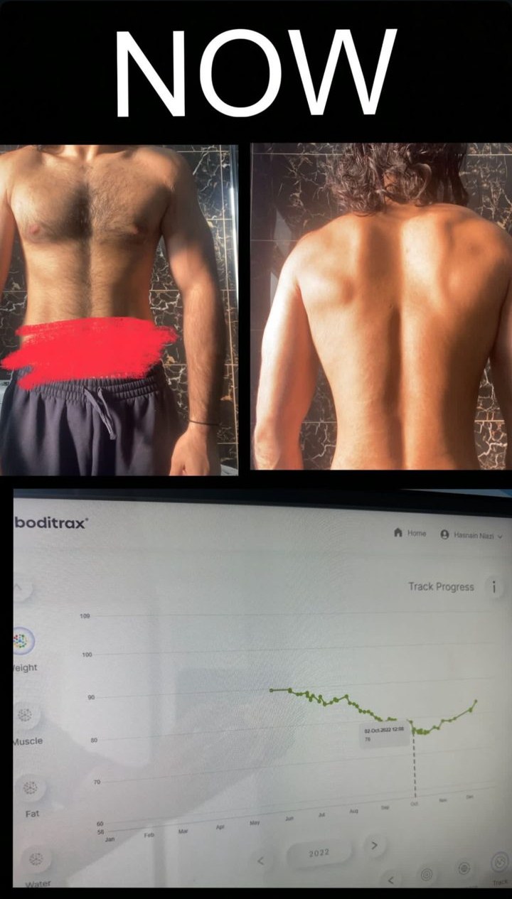 Hasnain Niazi's physique and tracked body data on boditrax